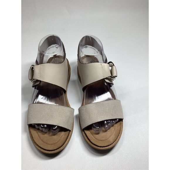 Sofft Bijou Open Toe Sandal Beige | Comfort Leather Wedge Size 7.5 - Picture 4 of 15